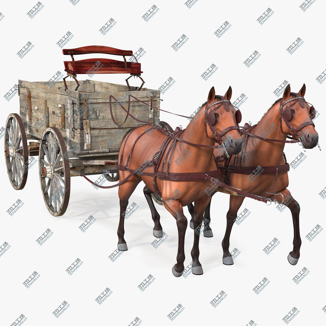 images/goods_img/20210313/Pair Of Horses Pulling Wagon Fur model/1.jpg